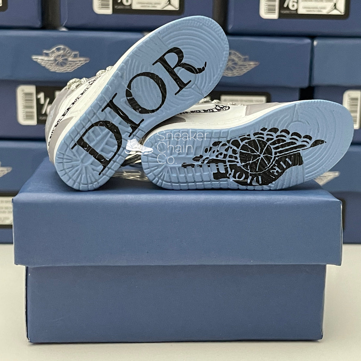 Nike Air Jordan Retro High x Dior 3D Mini Sneaker Keychain Shoe