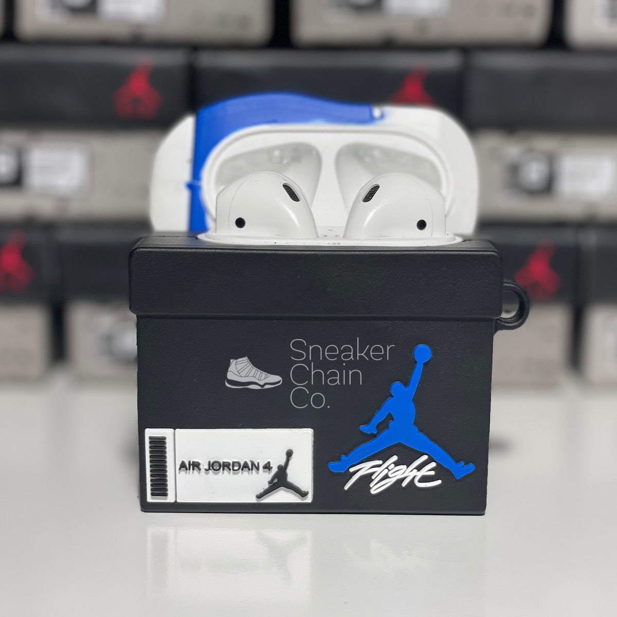 Nike Air Jordan Retro Motorsports Blue Sneaker Shoebox Design AirPod