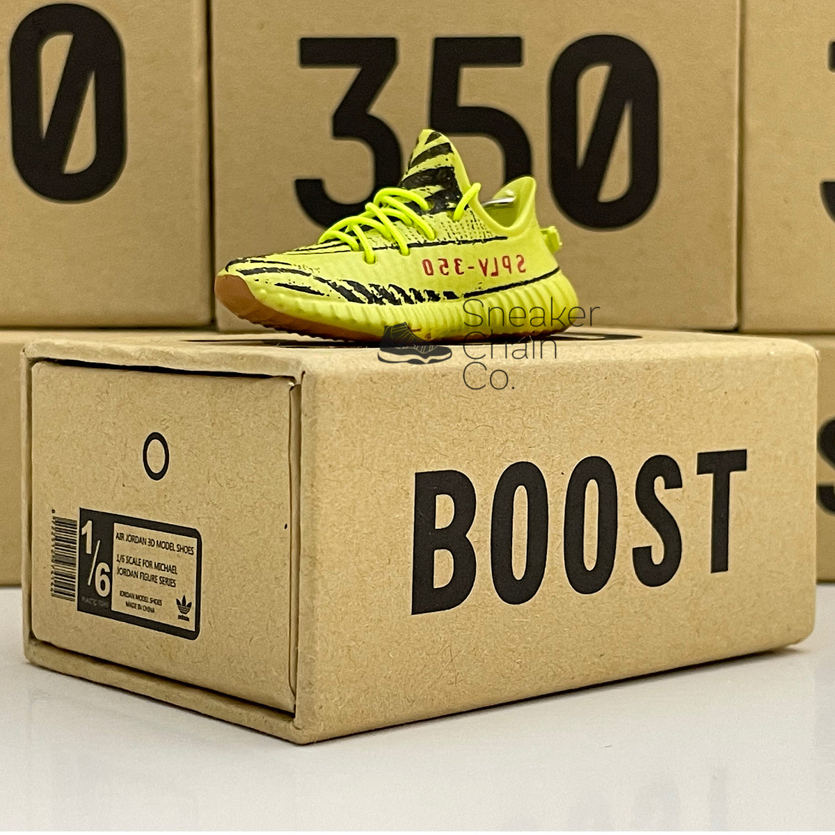 Adidas Yeezy Boost 350 V2 Semi Frozen Yellow 3D Mini Sneaker Keychain Sneaker Chain Co