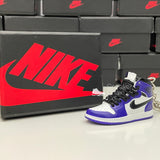 Nike Air Jordan 1 Retro High Court Purple White 3D Mini Sneaker Keychain Shoe Keyring