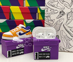 Nike SB Dunk Low Laser Orange Sneaker Purple Shoebox Design AirPod Case