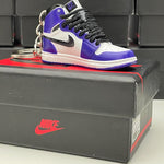 Nike Air Jordan 1 Retro High Court Purple White 3D Mini Sneaker Keychain Shoe Keyring