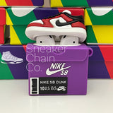 Nike SB Dunk Low Chicago Sneaker Purple Shoebox Design AirPod Case