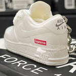 Nike Air Force 1 Low Supreme White 3D Mini Sneaker Keychain Shoe Keyring