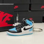 Nike Air Jordan 1 Retro High UNC Patent 3D Mini Sneaker Keychain Shoe