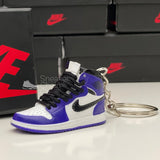 Nike Air Jordan 1 Retro High Court Purple White 3D Mini Sneaker Keychain Shoe Keyring