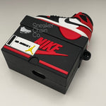 Nike Air Jordan 1 Retro High OG Bred Toe Sneaker Shoebox Design AirPod Case