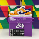 Nike SB Dunk Low Laser Orange Sneaker Purple Shoebox Design AirPod Case