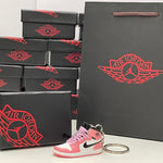 Nike Air Jordan 1 Mid Pink Quartz 3D Mini Sneaker Keychain Shoe Keyring