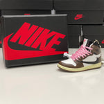 Nike Air Jordan 1 Retro High x Travis Scott (Pink Lace) 3D Mini Sneaker Keychain Shoe Keyring