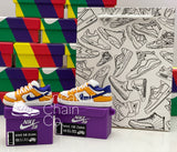 Nike SB Dunk Low Laser Orange Sneaker Purple Shoebox Design AirPod Case