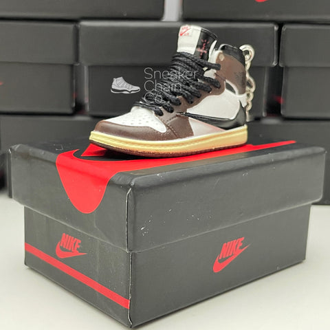 Nike Air Jordan 1 Retro High x Travis Scott 3D Mini Sneaker Keychain Shoe Keyring
