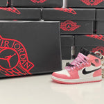 Nike Air Jordan 1 Mid Pink Quartz 3D Mini Sneaker Keychain Shoe Keyring