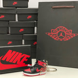 Nike Air Jordan 1 Retro High Bred "Banned" (2016) Custom Anime Edition 3D Mini Sneaker Keychain Shoe Keyring