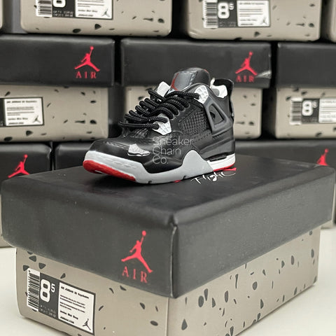 Nike Air Jordan 4 Retro Bred (2019) 3D Mini Sneaker Keychain Shoe Keyring