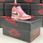 Nike Air Jordan 1 Mid Pink Quartz 3D Mini Sneaker Keychain Shoe Keyring