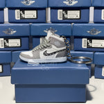 Nike Air Jordan 1 Retro High x Dior LIMITED EDITION SOLES 3D Mini Sneaker Keychain Shoe Keyring