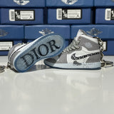 Nike Air Jordan 1 Retro High x Dior LIMITED EDITION SOLES 3D Mini Sneaker Keychain Shoe Keyring