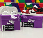 Nike SB Dunk Low Chicago Sneaker Purple Shoebox Design AirPod Case