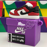 Nike SB Dunk Low Chicago Sneaker Purple Shoebox Design AirPod Case
