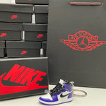 Nike Air Jordan 1 Retro High Court Purple White 3D Mini Sneaker Keychain Shoe Keyring