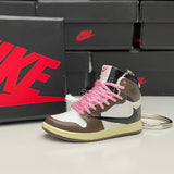 Nike Air Jordan 1 Retro High x Travis Scott (Pink Lace) 3D Mini Sneaker Keychain Shoe Keyring