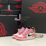 Nike Air Jordan 1 Mid Pink Quartz 3D Mini Sneaker Keychain Shoe Keyring