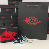 Nike Air Jordan 1 Retro High UNC Patent 3D Mini Sneaker Keychain Shoe