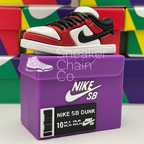 Nike SB Dunk Low Chicago Sneaker Purple Shoebox Design AirPod Case