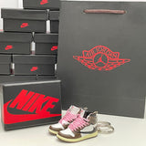 Nike Air Jordan 1 Retro High x Travis Scott (Pink Lace) 3D Mini Sneaker Keychain Shoe Keyring