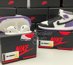 Nike Air Jordan 1 Retro Mid SE Purple Sneaker Shoebox Design AirPod Case