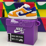 Nike SB Dunk Low Laser Orange Sneaker Purple Shoebox Design AirPod Case