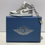 Nike Air Jordan 1 Retro High x Dior LIMITED EDITION SOLES 3D Mini Sneaker Keychain Shoe Keyring