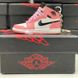 Nike Air Jordan 1 Mid Pink Quartz 3D Mini Sneaker Keychain Shoe Keyring