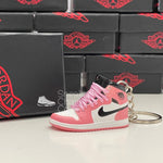 Nike Air Jordan 1 Mid Pink Quartz 3D Mini Sneaker Keychain Shoe Keyring