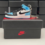 Nike Air Jordan 1 Retro High UNC Patent 3D Mini Sneaker Keychain Shoe