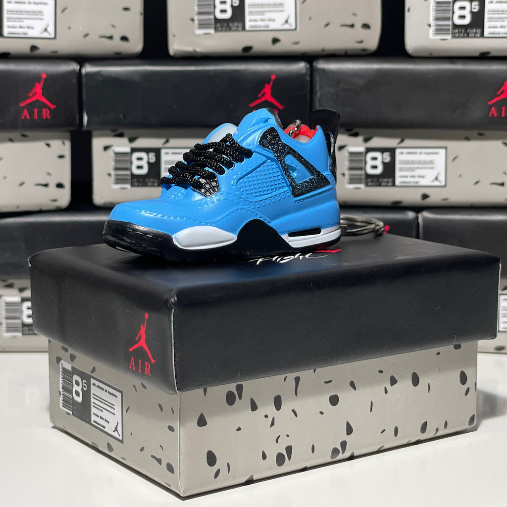 Nike Air Jordan 4 Retro Travis Scott x Cactus Jack University Blue 3D Sneaker Chain Co