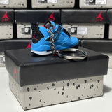 Nike Air Jordan 4 Retro Travis Scott x Cactus Jack University Blue 3D Mini Sneaker Keychain Shoe Keyring