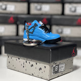 Nike Air Jordan 4 Retro Travis Scott x Cactus Jack University Blue 3D Mini Sneaker Keychain Shoe Keyring