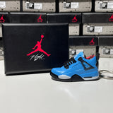 Nike Air Jordan 4 Retro Travis Scott x Cactus Jack University Blue 3D Mini Sneaker Keychain Shoe Keyring