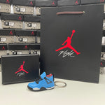 Nike Air Jordan 4 Retro Travis Scott x Cactus Jack University Blue 3D Mini Sneaker Keychain Shoe Keyring