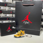 Nike Air Jordan 4 Retro Lightning Tour Yellow (2021) 3D Mini Sneaker Keychain Shoe Keyring