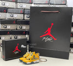 Nike Air Jordan 4 Retro Lightning Tour Yellow (2021) 3D Mini Sneaker Keychain Shoe Keyring