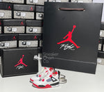 Nike Air Jordan 4 Retro Fire Red (2020) 3D Mini Sneaker Keychain Shoe Keyring