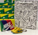 Nike SB Dunk Low x Grateful Dead Bears Opti Yellow 3D Mini Sneaker Keychain Shoe Keyring