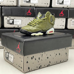 Nike Air Jordan 6 Retro x Travis Scott Cactus Jack Olive 3D Mini Sneaker Keychain Shoe Keychain