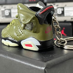 Nike Air Jordan 6 Retro x Travis Scott Cactus Jack Olive 3D Mini Sneaker Keychain Shoe Keychain