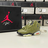 Nike Air Jordan 6 Retro x Travis Scott Cactus Jack Olive 3D Mini Sneaker Keychain Shoe Keychain