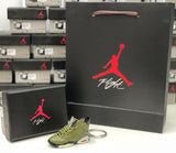 Nike Air Jordan 6 Retro x Travis Scott Cactus Jack Olive 3D Mini Sneaker Keychain Shoe Keychain