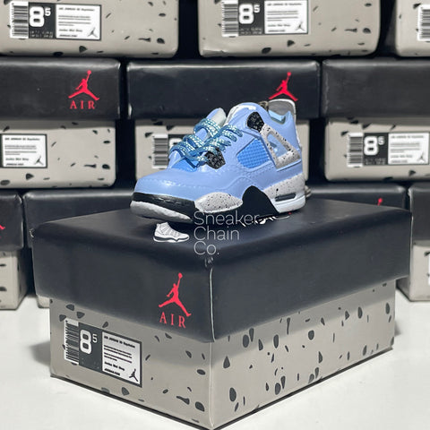 Nike Air Jordan 4 Retro University Blue 3D Mini Sneaker Keychain Shoe Keyring